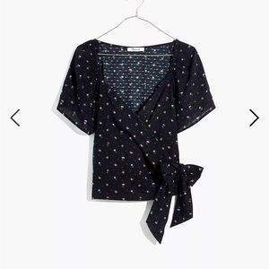 NWT Madewell Ruffle-Sleeve Wrap Top in Spring Floral